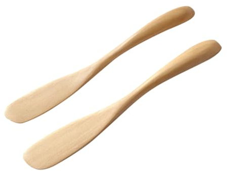 ABOOFAN 2St Sahnemesser Butterbesteck Erdnussgelee Streuer Gewürzstreuer Creme spachtel Marmelade Butterstreuer Buttermesser aus Holz Käse Werkzeug Lotusbaum Tischmesser Applikator