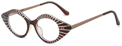 Kreativa glasögonbågar Cat-eye optiska glasögonbågar Randiga anti-blå ljusa glasögonbågar Bekväma att bära glasögon