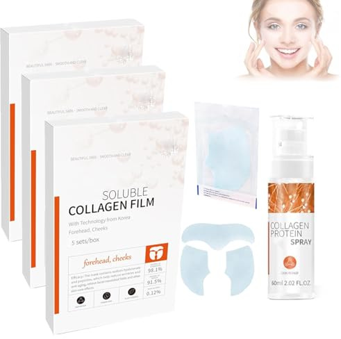 Generic Skinifyx Hydrolyzed Collagen Patches,Skinifyx Collagen Patches,Collagen Hydrating Face Mask,Korean Soluble Collagen Film,Skinifyx Patches with Spray,Highprime Collagen Film For Face (3set)