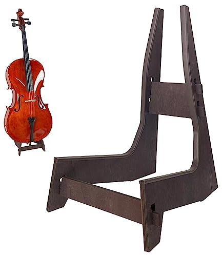YSWOMOSKD Cello Support Halter aus Holz mit Gummischutz Abnehmbarer tragbarer Musikinstrument Ständer für 1/8-4/4 Cello Gitarren E-Bass E-Gitarre Ständer