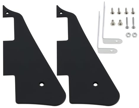 SG Store 2 Sets LP Gitarre Pickguard Schutzplatte vorne und hinten für E-Gitarre Schlagbrett schwarz mit Montagehalterung