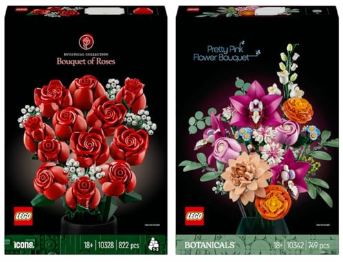 Lego Botanical Collection 10342 Beau bouquet de fleurs roses (avec 10328 bouquet de roses)