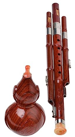 VINTORKY Traditionelles Chinesisches Hulusi Blasinstrument Bakelit Kürbisflöte für Anfänger Leichter Tragbarer Klangvoller Ton Ethno Musikinstrument