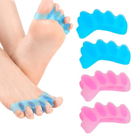 2 Pair Separatore Dita Piede in Silicone, Distanziatore Dita Piedi per Correzione Delle Dita, Separatori Dita Piedi, Divaricatore per Dita per Donna E Uomo, Ideali per Yoga, Sport E Uso Quotidiano