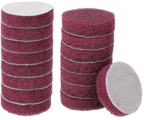 sourcing map 16 spugne abrasive a grana 400, 5,1 cm, per trapano elettrico a cerchio e ad anello, per la pulizia della cucina domestica, colore rosso
