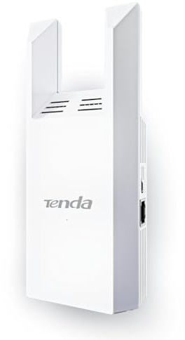 Tenda R10 WLAN Verstärker, 300 Mbps WLAN Repeater, WiFi Extender mit RJ45-Port 100 Mbps, 2×3dBi Antennen, WPS, LED-Signal, Access Point Modus, Kompatibel mit Allen Routern