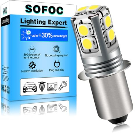 SOFOC P13.5S LED Bulb 600LM White 360° Scattered Light for Flashlight Penlight Headlamp Tent Light & Bike Headlight 6V-40V 1Pcs