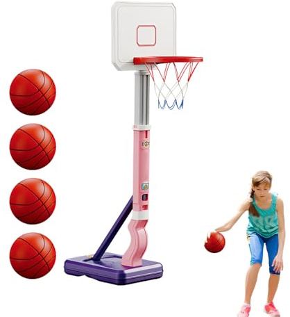 Juego de Soporte de Baloncesto para niños - Mini aro Ajustable en Altura, Base de de Agua Estable, fácil Montaje | Juguetes Deportivos de Desarrollo, portátil para Patio Trasero, Equipo