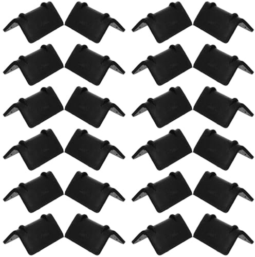 DEARMAMY 100pcs Black Plastic Packing Corner Protectors Thickened L-shaped Design and 25mm Reinforced Straps for Shipping Box Edge Protection and Load Protection
