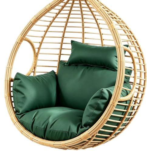 Coussin pour fauteuil suspendu / chaise à bascule pour extérieur, balançoire suspendue moderne, coussin de jardin avec appui-tête, coussin d'assise en polyester doux imperméable, coussin de