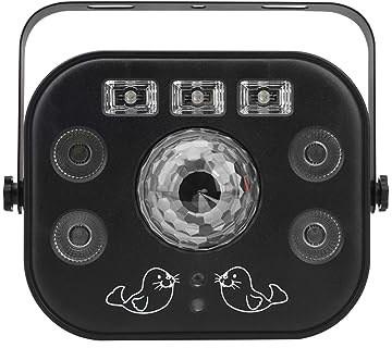 ZADCCS Luci da palcoscenico, Luci da festa 5IN1 Pattern di effetti RGBW LED Stage Strobe Lamp DJ Disco Magic Ball UV Black Light for KTV Party Bar Compleanno(No Remote)