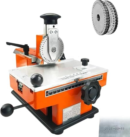Semi-Automatic Embossing Machine, Stainless Steel Stamping Printer for Metal Nameplates with Line and Dotted Lettering Templates, Versatile Label Maker