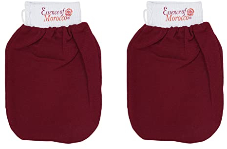 Guanti kessa esfoliante tradizionale marocchino. Guanto kessa esfoliante per esfoliazione cutanea, fatto in Marocco. Di prima qualità (2 Guantos)