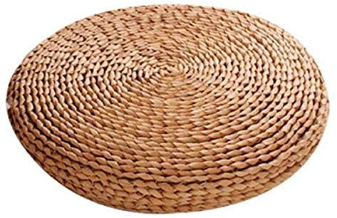 Zafu en paille, Yoga, Coussin de méditation, design japonais, rembourrage ouate de soie, Kugelsimse, 45*45