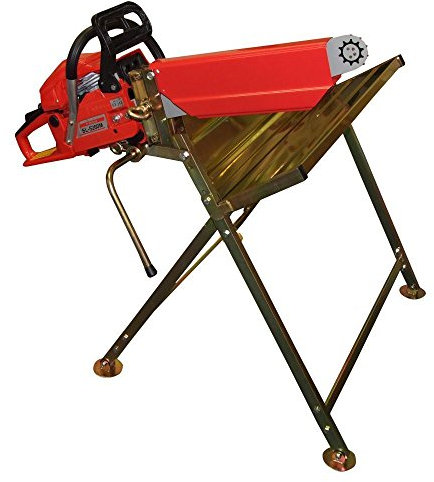 BMS Log Saw Horse Holder Folding Metal With Pivoting Chainsaw Clamp