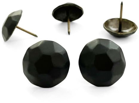 60 tachuelas de tapicería de color negro mate de 1 pulgada de tamaño grande, diseño vintage, clavos decorativos, puerta de granero, alfileres de persiana de granja, 25 mm de diámetro x 25 mm de largo