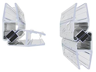 WITEN&NOCK Magnetduschdichtung für Duschtüren 90 Grad (1 Set) Länge 200 cm Magnetdichtung Ersatzdichtung für Glasstärke 5 mm 6 mm