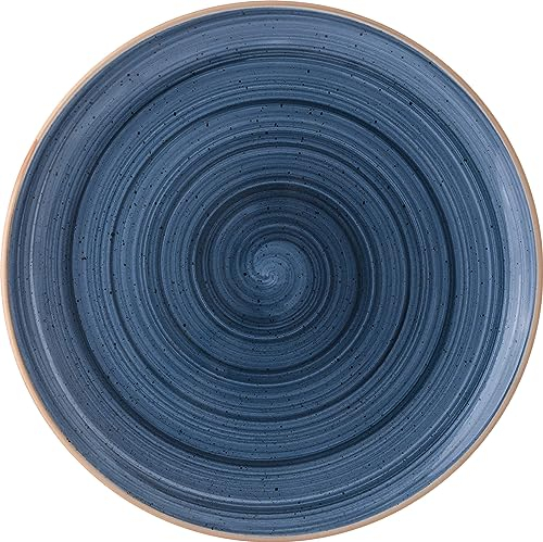 Viva Bonna Aura Dusk Gourmet Lot de 6 assiettes plates rondes en porcelaine Bleu crème 30 cm