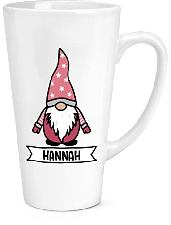 Personalised Gonk Gnome Pink Scandi 17oz Large Latte Mug Cup