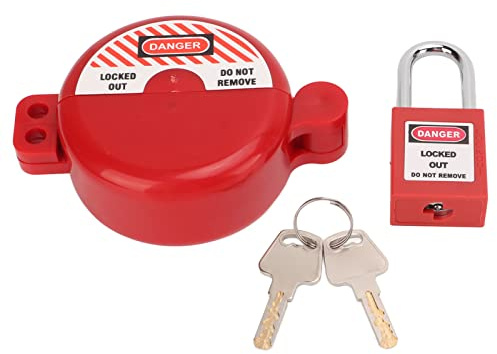 Lockout Tagout Lock,Lockout Tagout Valve Lock with Safety Padlock,Gas Cylinder Lockout,Heatproof Impact Resistant Gate Valve Lockout for Gas Water Spigot