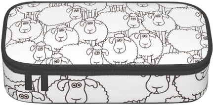 YounPrenG Federmäppchen, bedrucktes Federmäppchen mit großer Kapazität, Federtasche, Bleistifthalter für Büro und Schule,Lustige Schafe aus der Dose