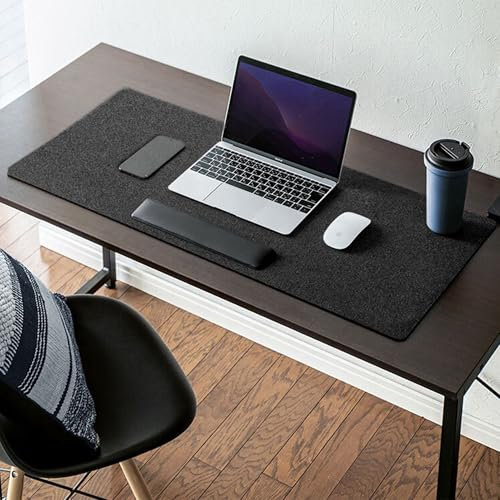 Rutschfeste Schreibtischunterlage, Filz-Schreibtischunterlage, Büro-Schreibtischschutz, Tastatur-Pad, großes Mauspad, Schreibtischunterlage zum Schreiben/Spielen/Lesen (120 x 60 cm, schwarz)