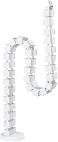 Electraline 59233 Organizador de cables de escritorio con soporte de montaje, 1,2 metros de largo, funda para clasificar y organizar cables, base de metal con peso