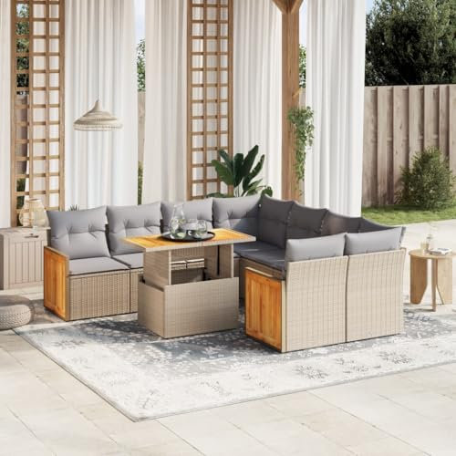 Amorsee Gartenlounge Ecklounge XXL Verstellbare Tischplatte Lounge Möbel Outdoor Terrassenmöbel Groß Loungemöbel Set Rattan Gartensofa Garten Sofa Terrasse Gartenmöbel Set Sitzgarnitur