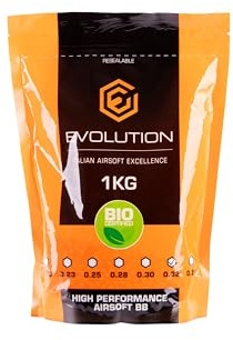 Evolution 6mm Bio Airsoft Kugeln 3125 Stück 0,32g Softairkugeln Airsoft BBS Airsoft Munition Softairmunition Softair Kugeln für Airsoft Waffe Airsoft Pistole Softairpistole Airsoft Gewehr