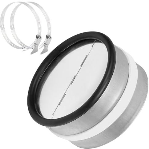 HTTYHT Rückstauklappe Einschub Rückschlagklappe Verzinkter Stahl mit Dichtgummi Alu Klappen Lüftungsklappe für Dunstabzug Lüftungskanal und luftabzug Zum Rohreinbau Rohrverbinder (125mm)