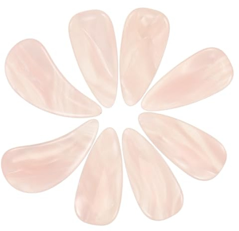 8 Stück Rosa Guzheng Nagel Fingerpicks aus Kunstharz für Anfänger | E-gitarre und Zither, Glatte Oberfläche, Angenehmes Spielgefühl, Fingernagelschutz für Kinder 4 bis 7