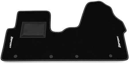 Fußmatten kompatibel mit Renault Trafic 2014-2024, Sport Stickerei, maßgeschneidertes Auto-Fußmatten-Set, Teppich Set