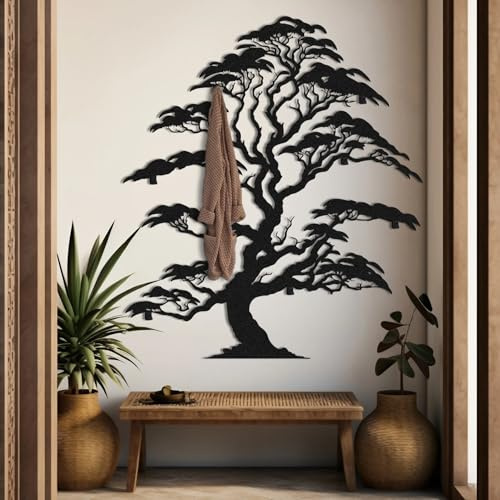 Tubibu Livets träd, väggmålning, svart metallbild, heminredning, 3D-väggdekal, modern dekoration, bilder för hem, kontor, sovrum