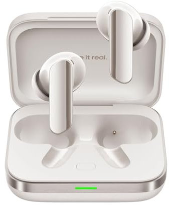 realme Buds Air 7 Pro Auriculares Inalámbricos,Tri-Mic 53dB Deep Active Noise Cancellation,48H Tiempo de Reproducción IP55 Impermeable Bluetooth 5.4 Auriculares Inalámbricos,Blanco