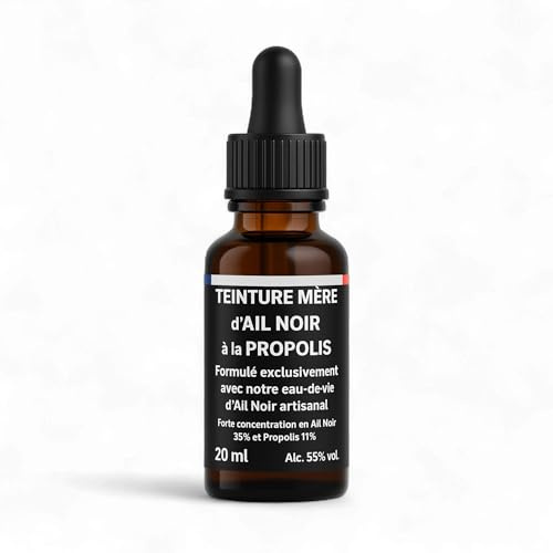 Teinture-Mère Ail Noir & Propolis Brune – Immunité Renforcée, Antioxydant Puissant, Circulation & Digestion – Miel Naturel Sans Additifs - Teinture Artisanale Ail Noir Fermenté - Made in France