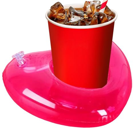 Inflatable Drink Holder Heart Design PVC Coaster