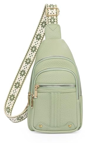 GAEKEAO Brusttasche Damen, Sling Bag Crossbody PU Leder mit Verstellbarer Gurt Kleine Umhängetaschen Schultertasche für Reisen Wandern Einkaufen, Geschenk für Frauen