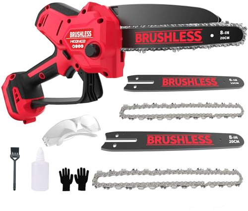 Mini Chainsaw Compatible With Milwaukee Chainsaw M18 Battery,8 Inch & 6 Inch Cordless Pruning Chainsaws,1000W Brushless Powered Mini Chain Saw for Tree Trimming (Not battery)