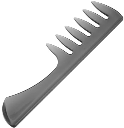 VINTORKY Pettine Di Plastica a Denti Larghi Per Styling Chioma, Strumento Da Parrucchiere e Barbiere Per Massaggio e Modellatura, Pettine Per Salone Shampoo Per Uomo e Donna, Design Vintage Nero