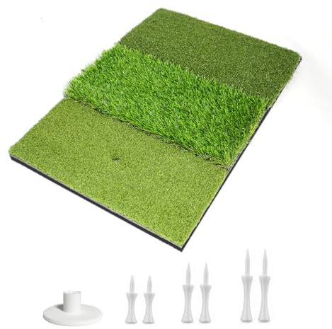 Golf Hitting Practice Foldable Mat Set 24x16''(60x40cm) Portable with Tees Indoor Outdoor