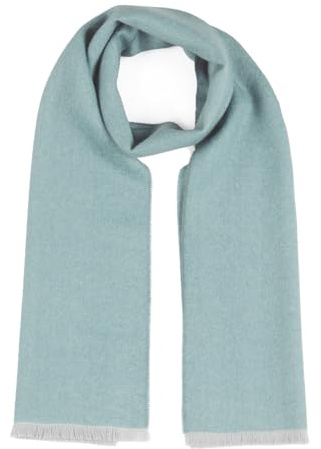 Inca Fashions - Lagom Alpaca Scarf -100% Baby Alpaca Wool - Micro Chevron with Eyelash Fringe Edge - Unisex (Spearmint/Platinum)