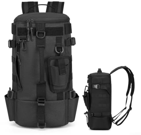 Qualoramall Sac à dos étanche 600D idéal pour la pêche en plein air, le camping et la randonnée avec compartiments dédiés pour pinces de pêche et rangement d'équipements