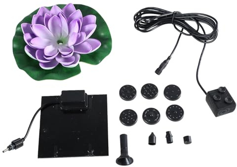 PANGBOER Pompe galleggianti per fontana da giardino ad energia solare con ninfee Decori Estetici Estetici Estetici per Giardino Paesaggio Miglioramento Pesce Stagno Accessori