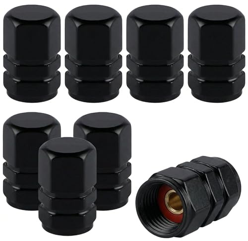 8 Piezas Tapones de Válvula de Aluminio Universales, Negro Tapones Rueda Coche de Rueda para Neumáticos de Coche, Camiones, SUV, Motocicletas y Bicicletas