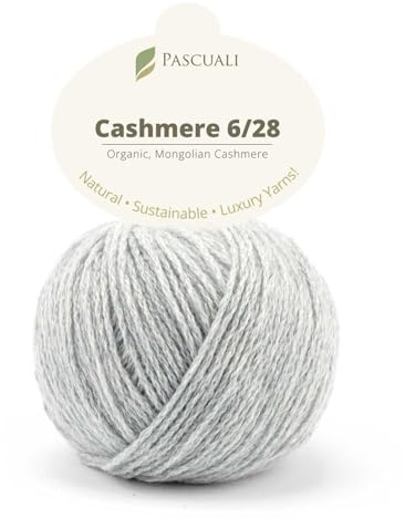 25 g Pascuali Cashmere 6/28 | 100% Kaschmirwolle Bio Kaschmir zum Stricken und Häkeln, Farbe:Feder 06