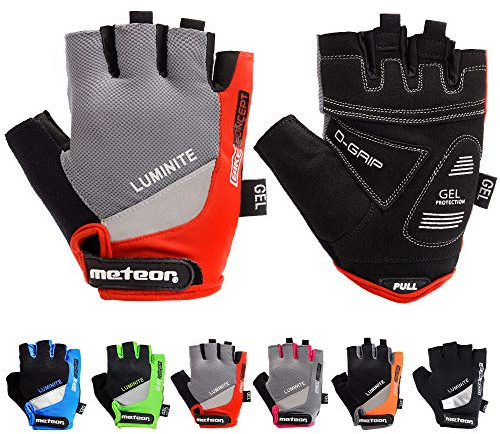 meteor radhandschuhe MTB Handschuhe Herren Gel GX31 Green Mountainbike fahrradhandschuhe - Radsporthandschuhe Damen - Downhill Wandern Fahrrad Handschuhe Kinder | Radhandschuhe kurz für MTB, Rennrad, E-Bike - Handschuhe atmungsaktiv im Sommer, reflektierend, 7 Größen XXS-XXL