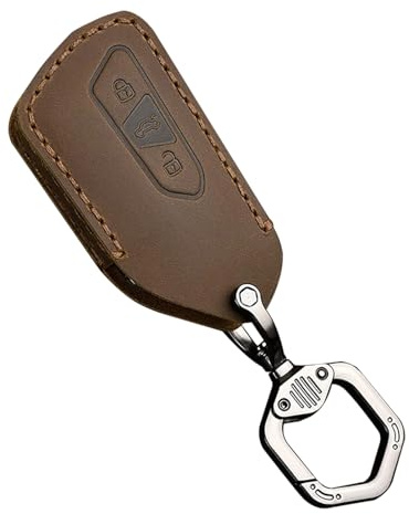 ontto Autoschlüssel Hülle Cover Passt für VW ID.3 ID.4 Golf 8 Seat Leon MK 4 Tarraco Ateca Skoda Octavia 2020-2021 Leder Schlüsselhülle Schlüsselbox Schlüsselanhänger Schlüssel Schutz Etui-Braun