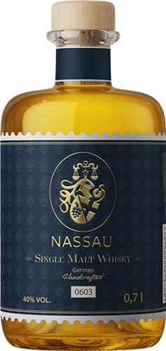 Nassau | 40 Monate| German Single Malt Whisky | in gebrauchten Bourbon Fässern abgefüllt | Hauch von Honig & Malz | 40% Vol. | 700ml Einzelflasche