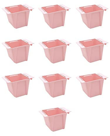 ARTECSIS Lot de 10 Mini Jardinière pour Palette 9x9x9,5cm, Plastique Rose/Bac à Fleur