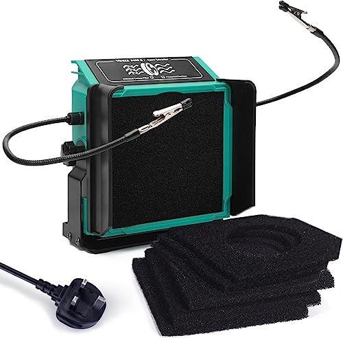 YIHUA 948DQ-I Solder Fume Extractor Fan Solder Smoke Absorber Remover Tiltable Angle with Helping Hands 6 Extra Fan Filters for Soldering Wood Burning and More(UK Plug)